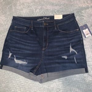High-Rise Distressed Jean Shorts